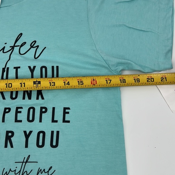 NWT Turquoise 'Heifer' Graphic Short Sleeve Tee Women's sz Small - Picture 5 of 7